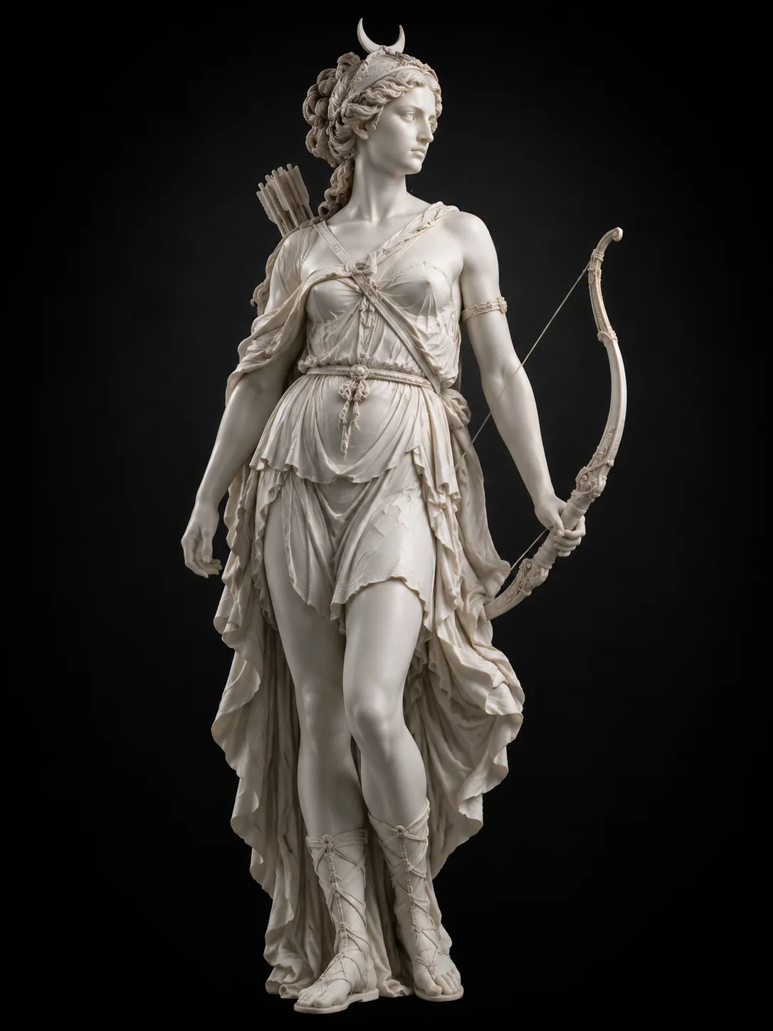 Artemis Kreeka mütoloogia marmorfiguur
