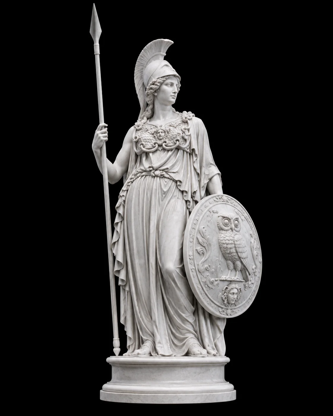Athena Kreeka mütoloogia marmorfiguur