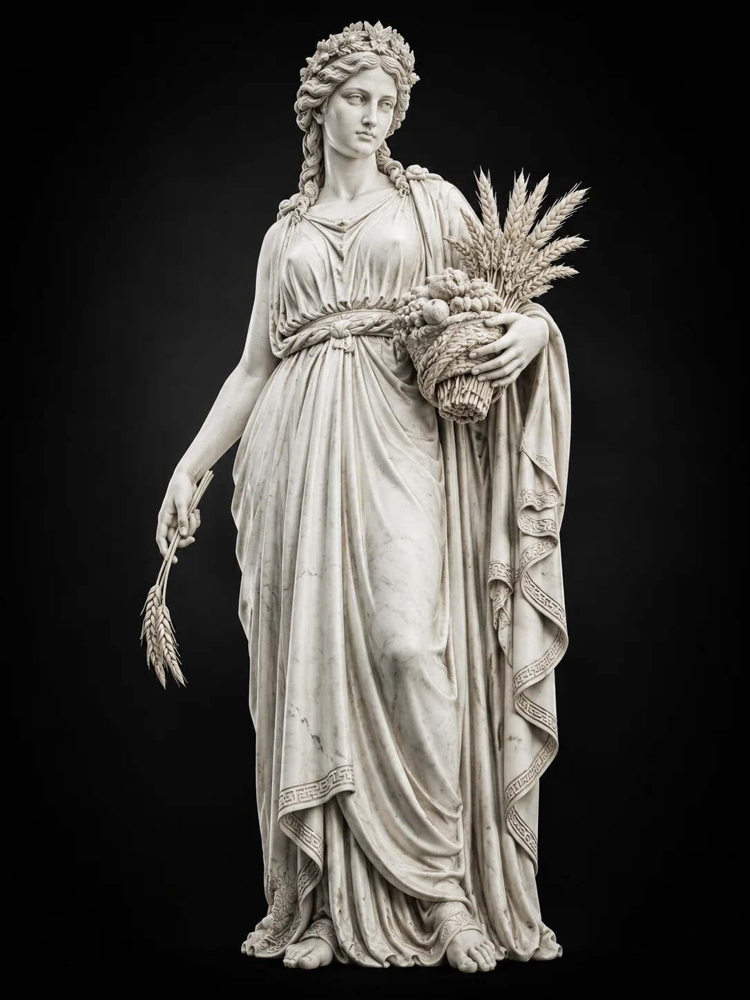 Demeter Kreeka mütoloogia marmorfiguur