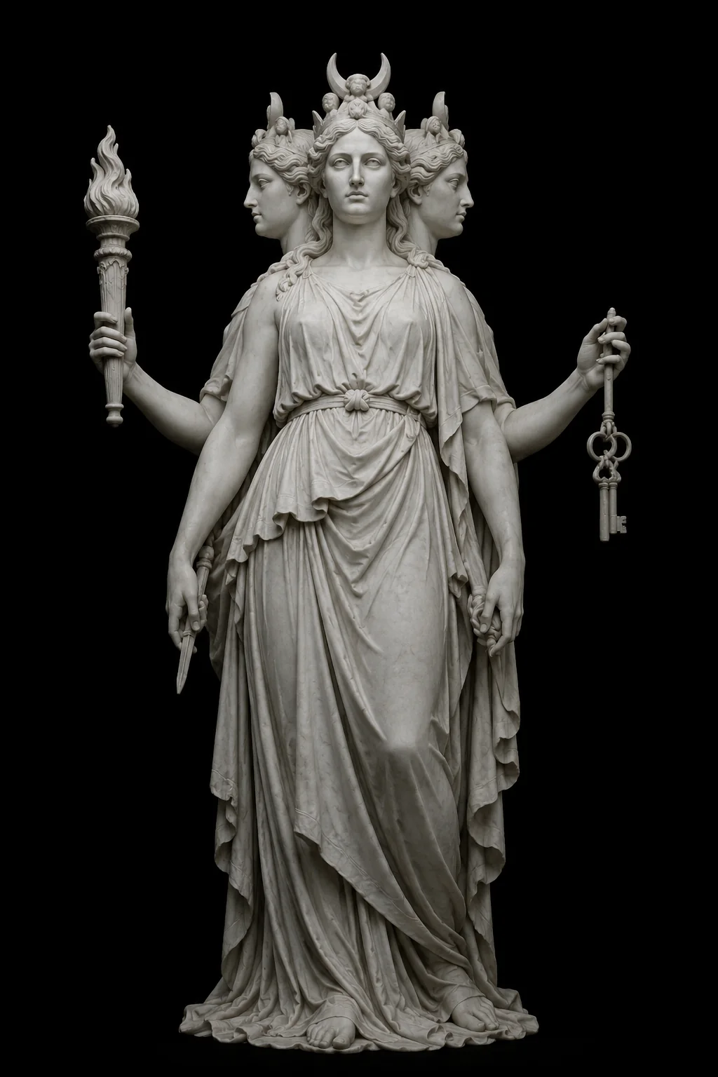 Hekate Kreeka mütoloogia marmorfiguur