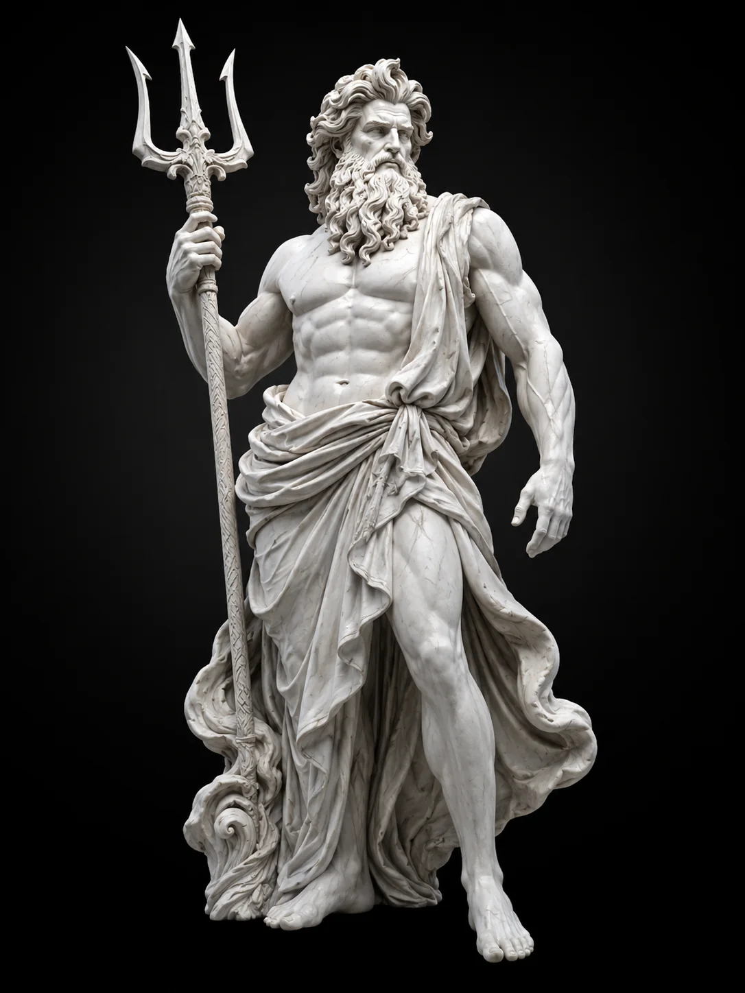 Poseidon Kreeka mütoloogia marmorfiguur