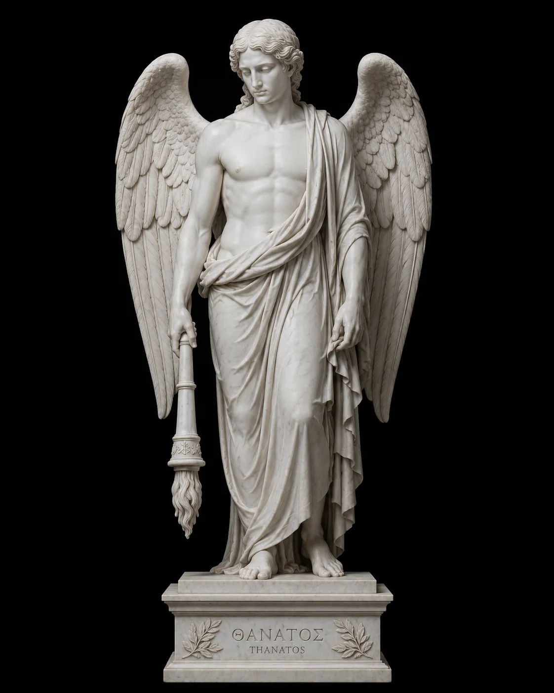 Thanatos Kreeka mütoloogia marmorfiguur